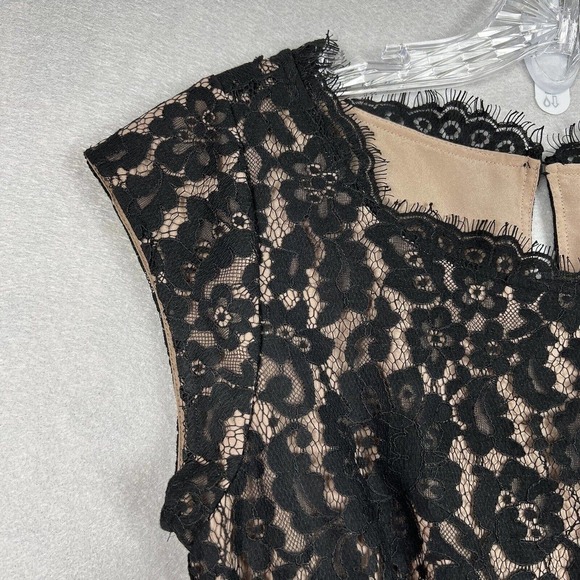 Joie Black Lace Maribeth Mini Dress XS Cap Sleeve Scallop Hem - Picture 10 of 14